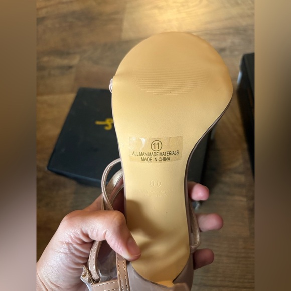 NWT Lulus “SYDD” Nude Ankle Wrap High Heel Sandals Size 11 - Picture 4 of 5